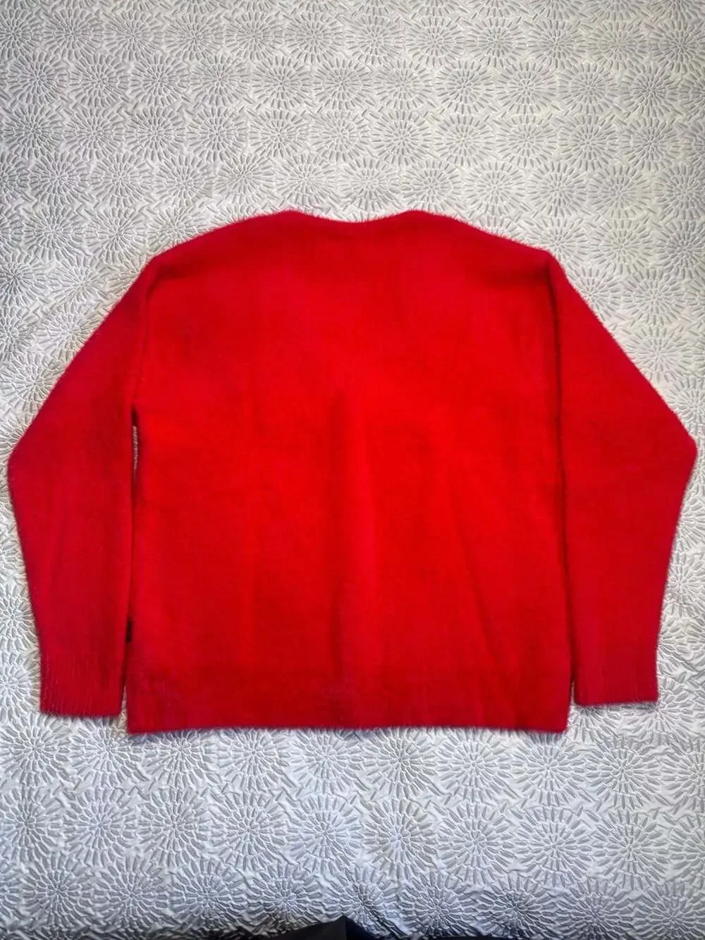 Jordan Jayson Tatum Men's L Fuzzy V-Neck Button Cardigan Red IH0612-657